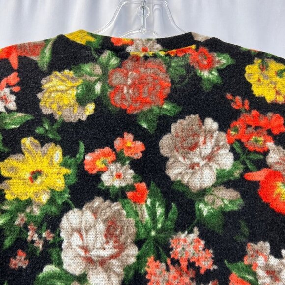Cherish Womens Crew Neck Long Sleeve Tunic Sweater Black/Multi Floral S Pockets - Picture 6 of 9